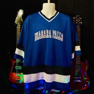 Niagara Falls Blue Black White Hockey Jersey